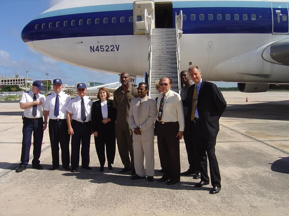 Dr. K.A. Paul with the Global Peace One flight crew
